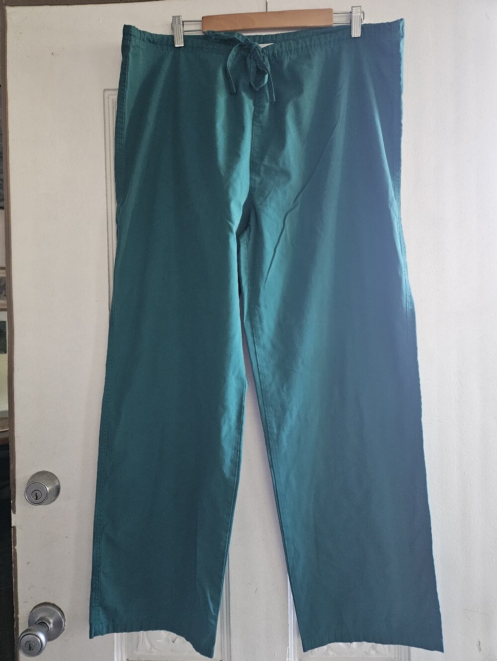 Dickies Teal Green Straight-Leg Drawstring Scrubs Pants Large